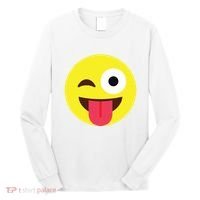 Emoticon Winking Face With Tongue Long Sleeve Shirt thumb 0