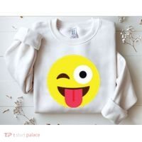 Emoticon Winking Face With Tongue Sweatshirt thumb 2