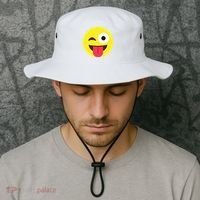 Emoticon Winking Face With Tongue Bucket Hat thumb 2