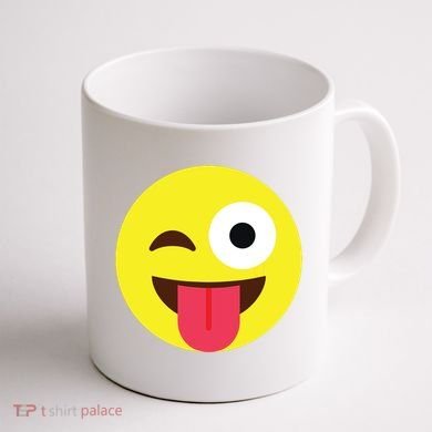 Emoticon Winking Face With Tongue Coffee Mug back