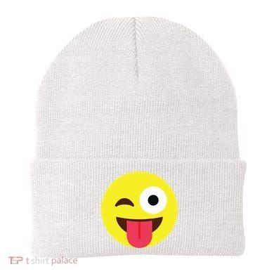 Emoticon Winking Face With Tongue Beanie