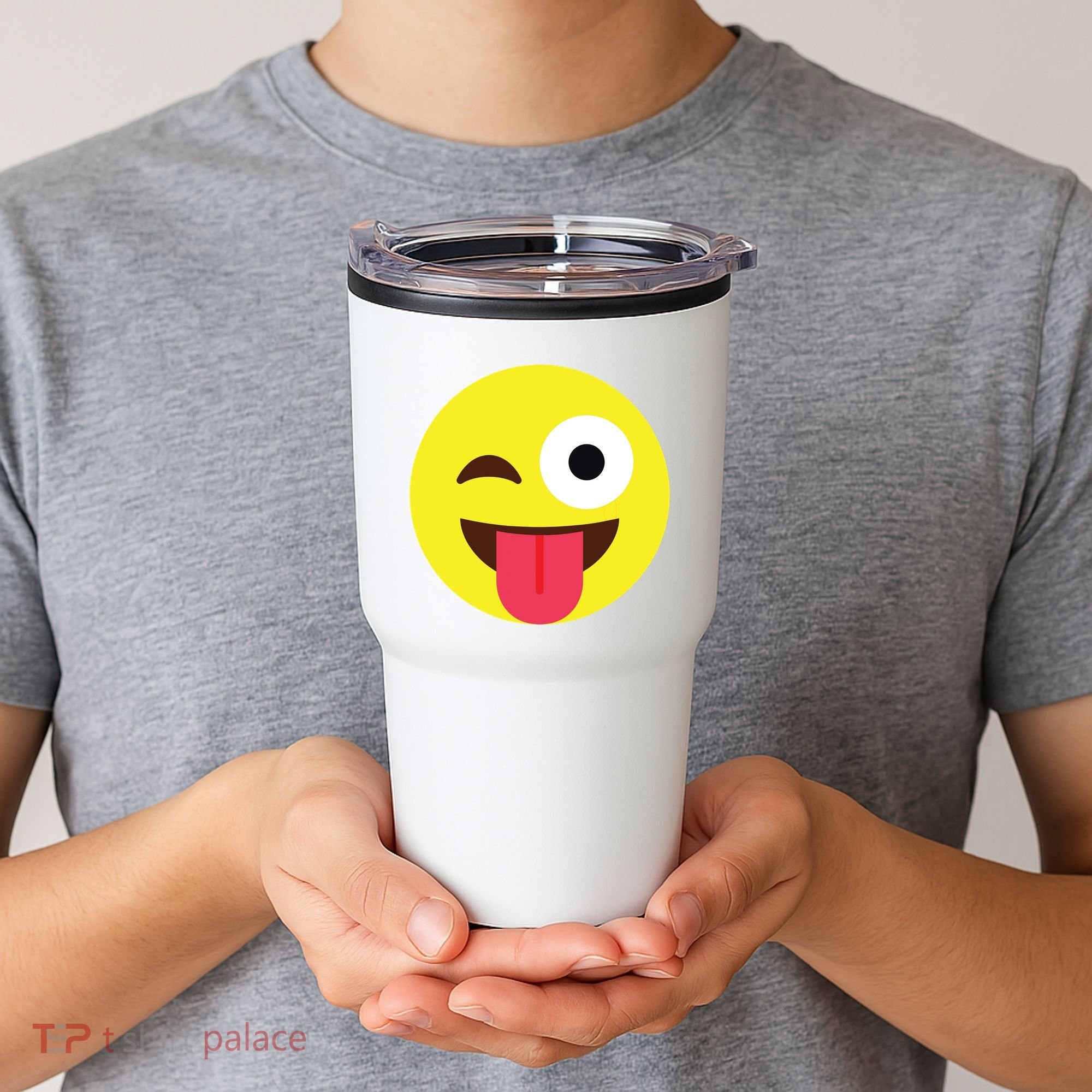 Emoticon Winking Face With Tongue Tumbler