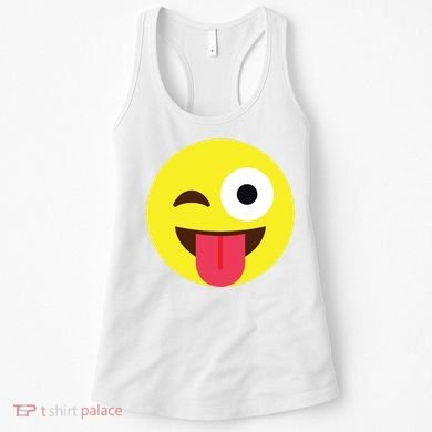 Emoticon Winking Face With Tongue Women's Tank Top