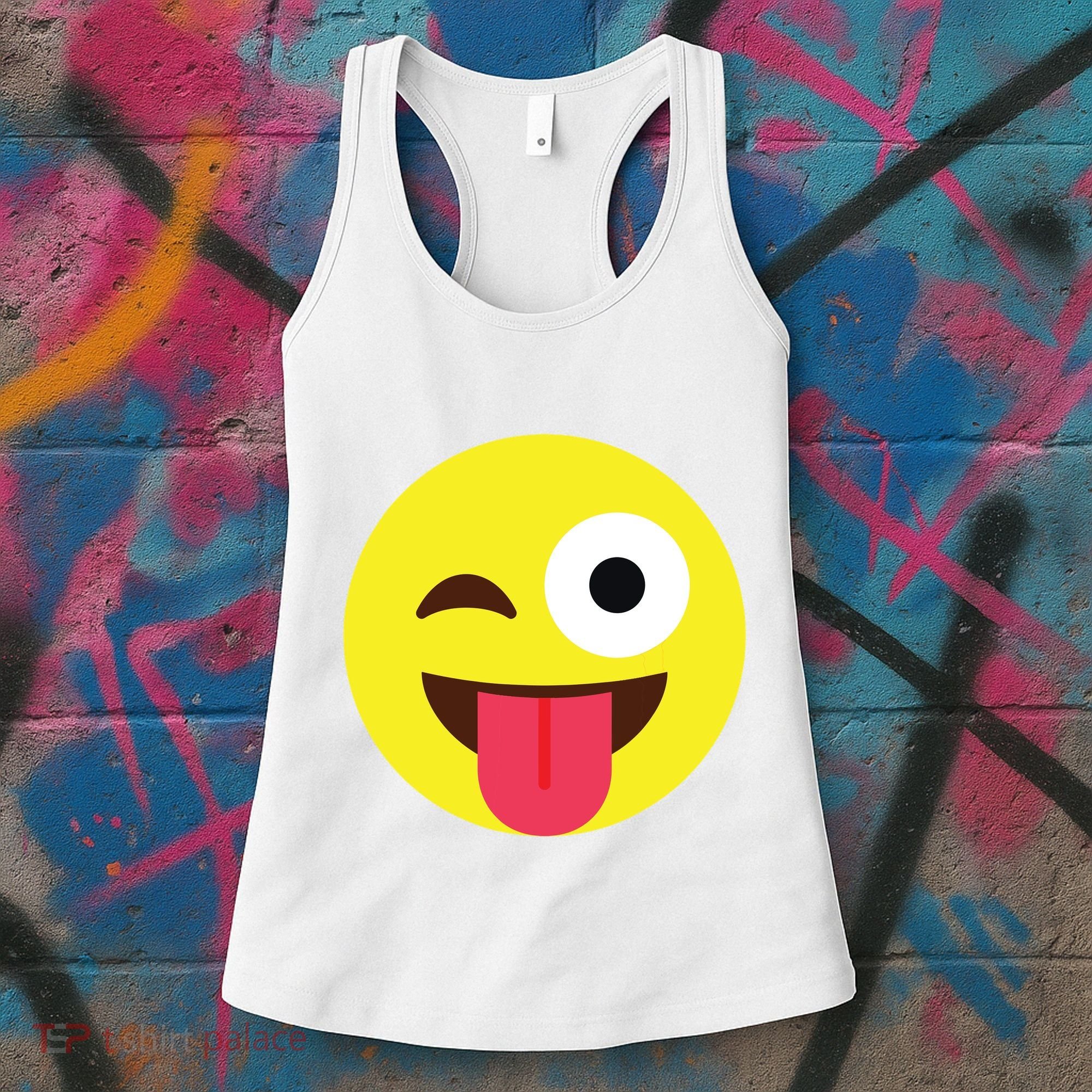 Emoticon Winking Face With Tongue Women's Tank Top