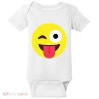 Emoticon Winking Face With Tongue Baby Bodysuit thumb 0