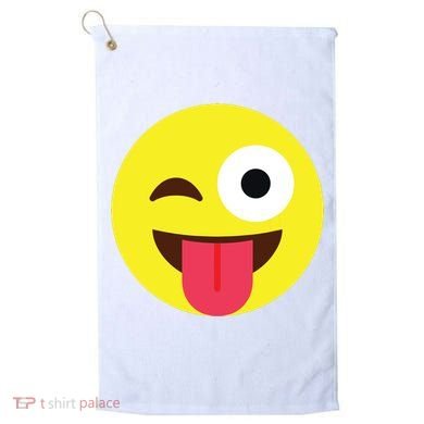 Emoticon Winking Face With Tongue Golf Towel