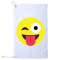 Emoticon Winking Face With Tongue Golf Towel thumb 0
