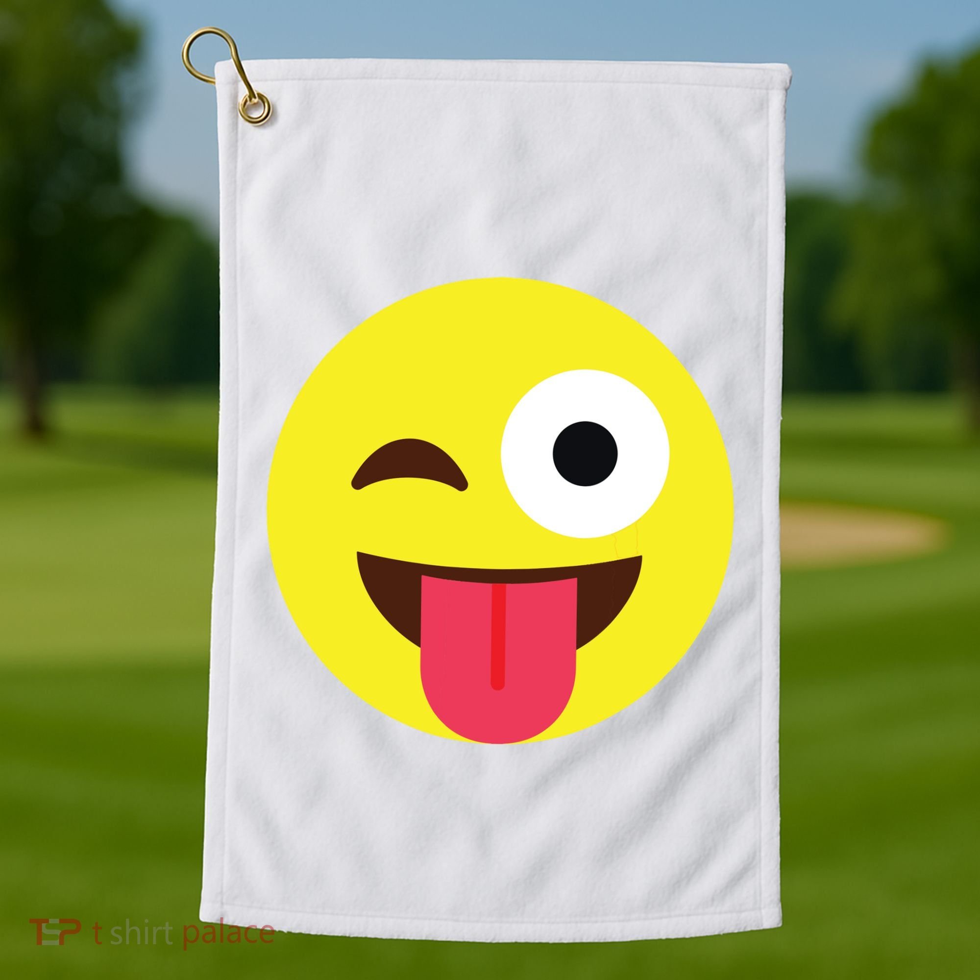 Emoticon Winking Face With Tongue Golf Towel