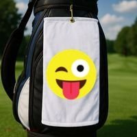 Emoticon Winking Face With Tongue Golf Towel thumb 2