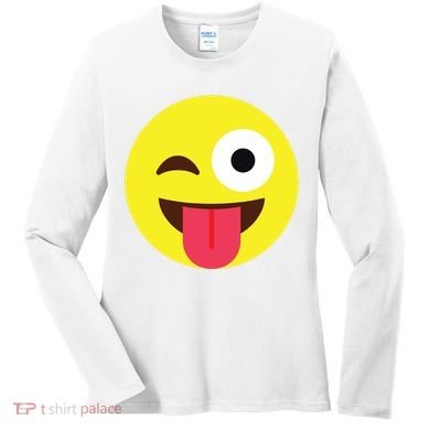 Emoticon Winking Face With Tongue Women's Long Sleeve Shirt
