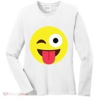 Emoticon Winking Face With Tongue Women's Long Sleeve Shirt thumb 0