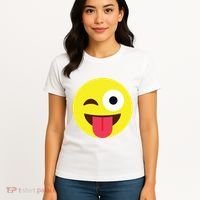 Emoticon Winking Face With Tongue Women's T-Shirt thumb 4