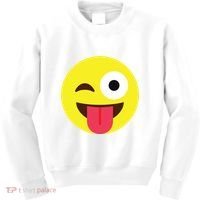 Emoticon Winking Face With Tongue Kids Sweatshirt thumb 0