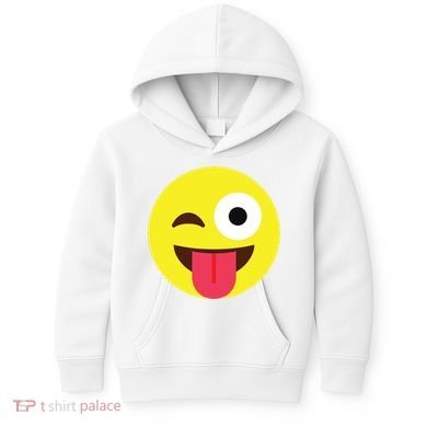 Emoticon Winking Face With Tongue Kids Hoodie