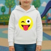 Emoticon Winking Face With Tongue Kids Hoodie thumb 3