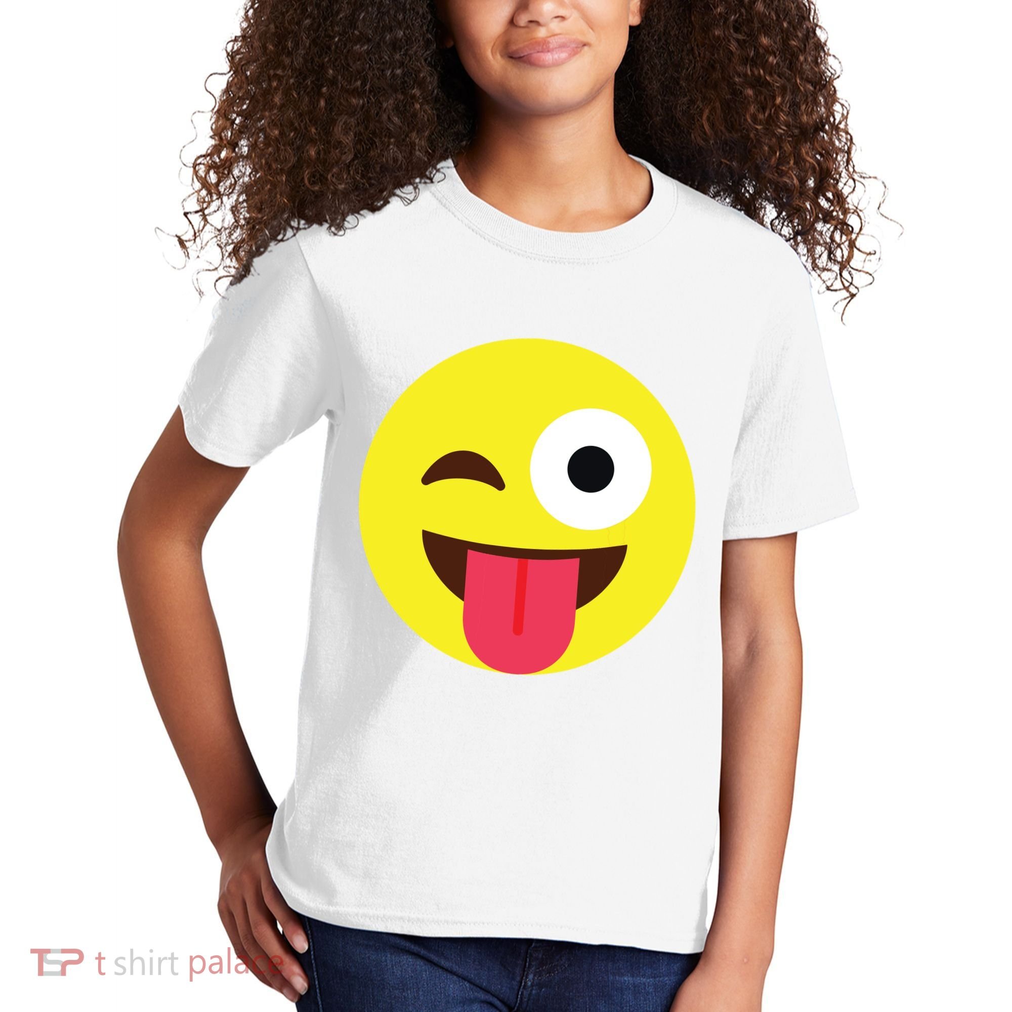 Emoticon Winking Face With Tongue Kids T-Shirt