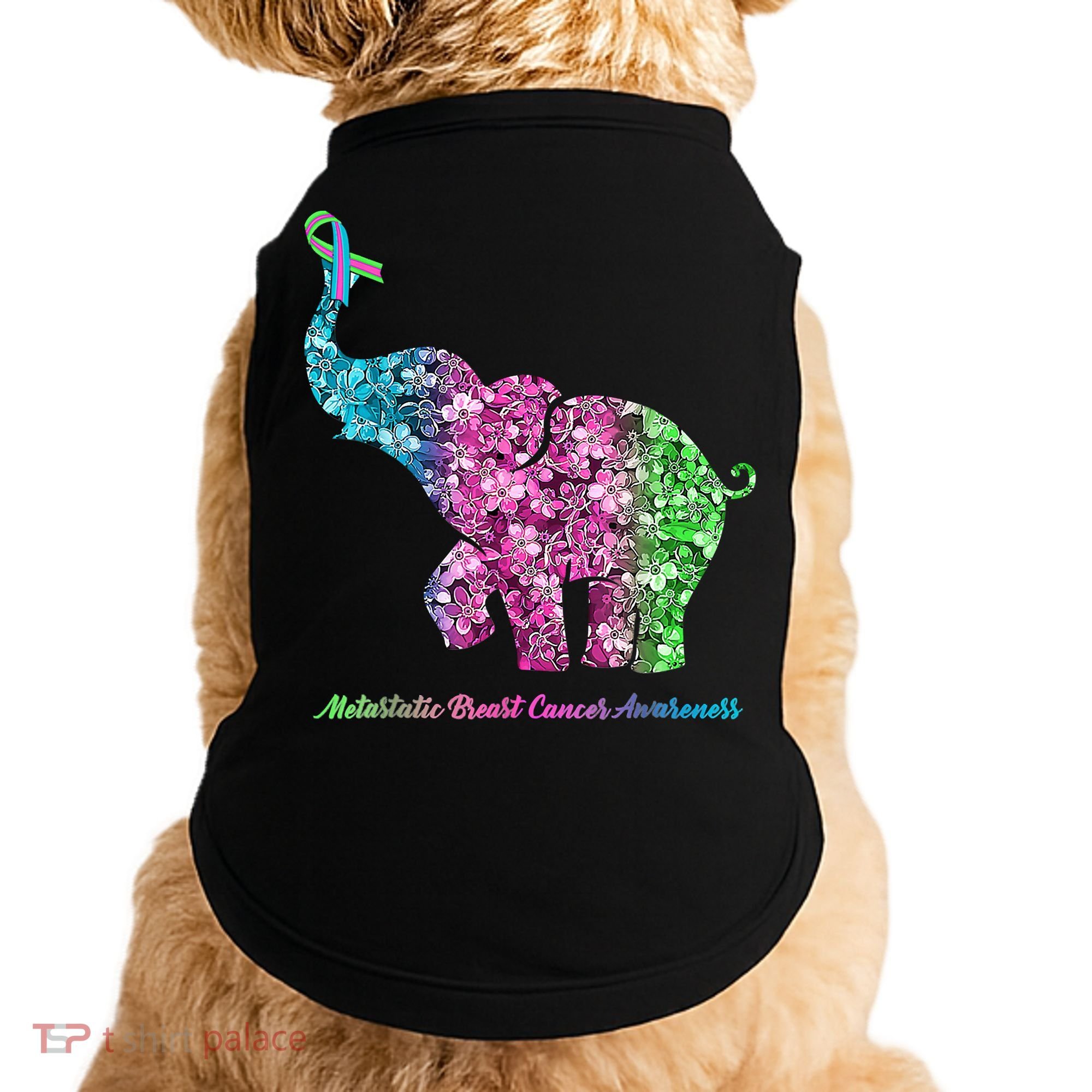 Elephant With Flower Metastatic Breast Cancer Awareness Doggie Tank