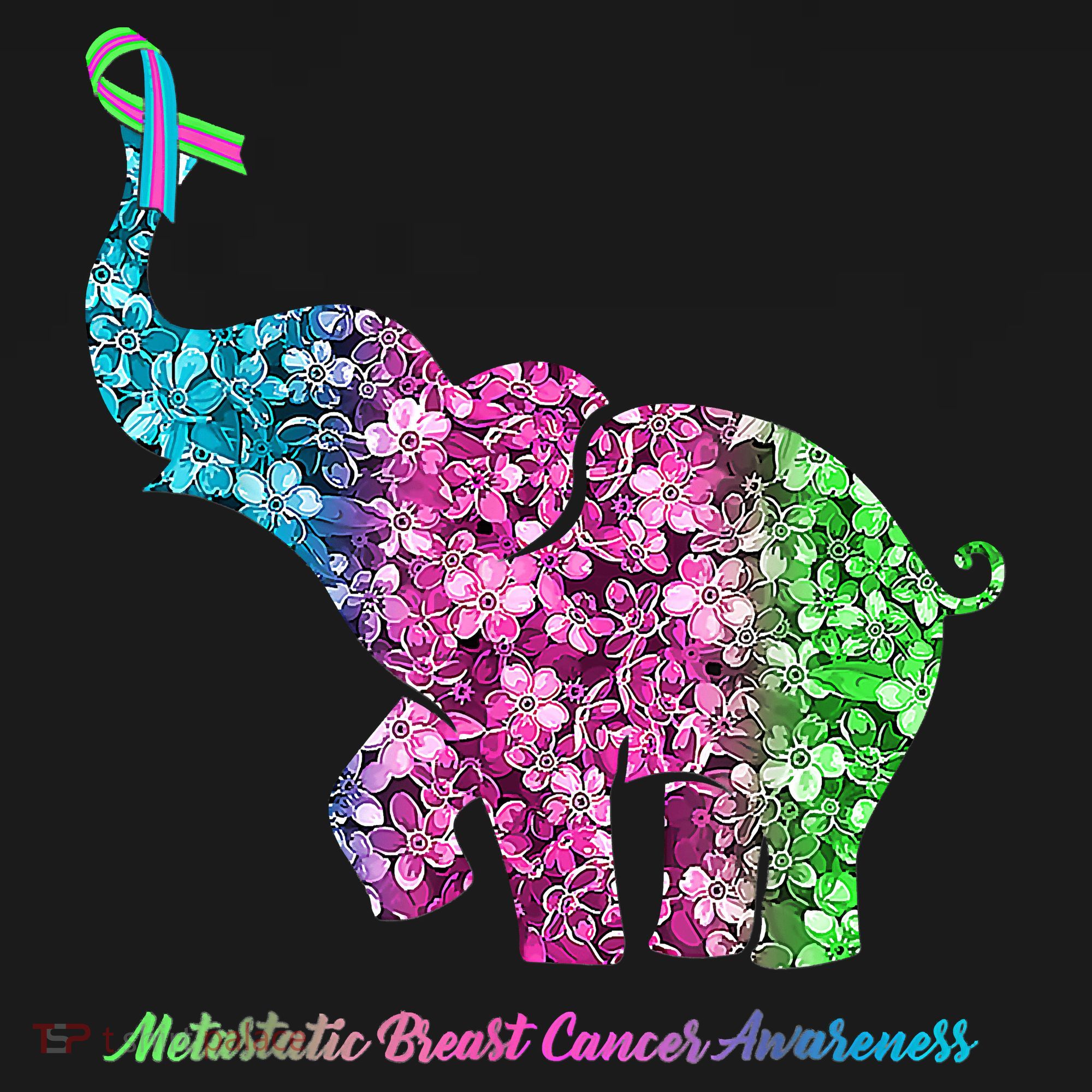 Elephant With Flower Metastatic Breast Cancer Awareness Hoodie