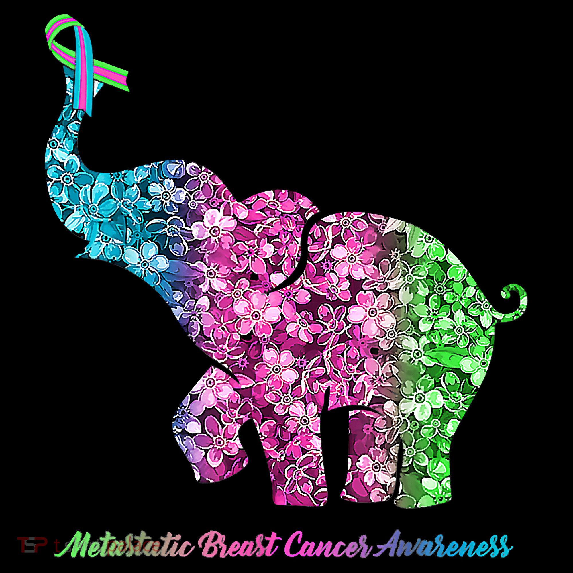 Elephant With Flower Metastatic Breast Cancer Awareness Sweatshirt