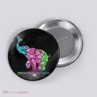 Elephant With Flower Metastatic Breast Cancer Awareness Button thumb 0