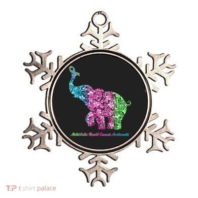Elephant With Flower Metastatic Breast Cancer Awareness Ornament
