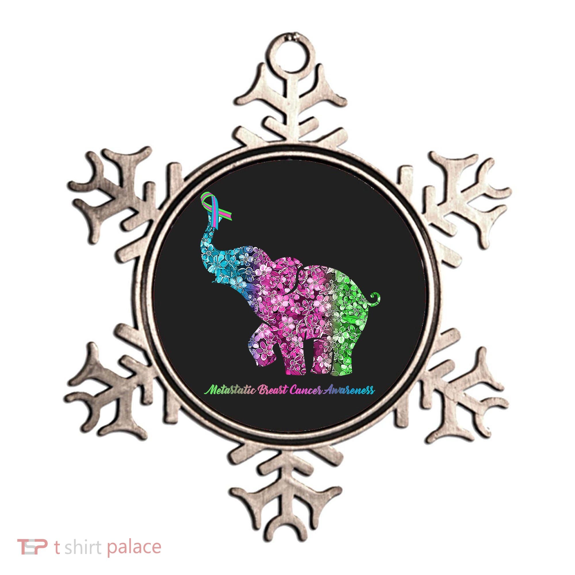 Elephant With Flower Metastatic Breast Cancer Awareness Ornament