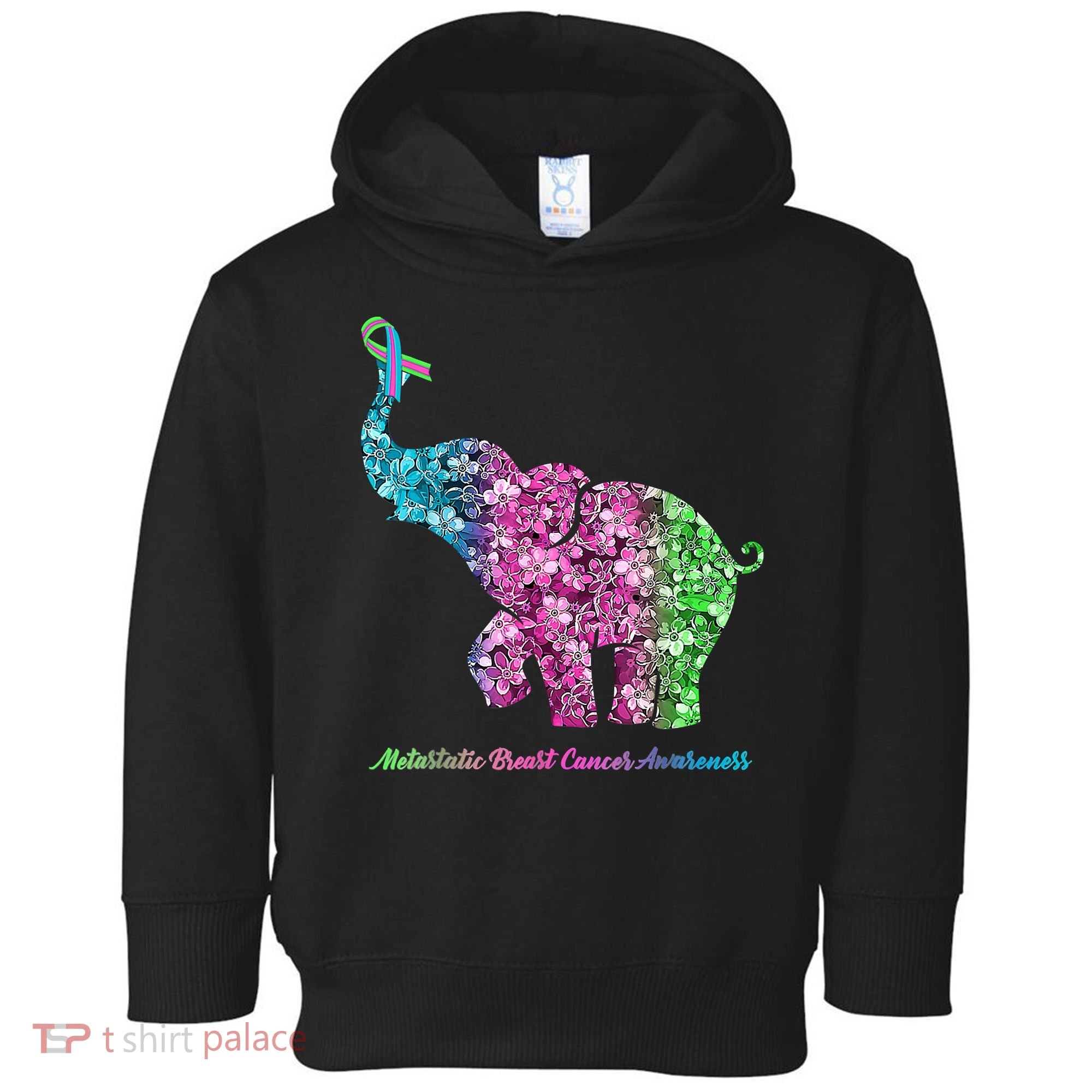 Elephant With Flower Metastatic Breast Cancer Awareness Toddler Hoodie