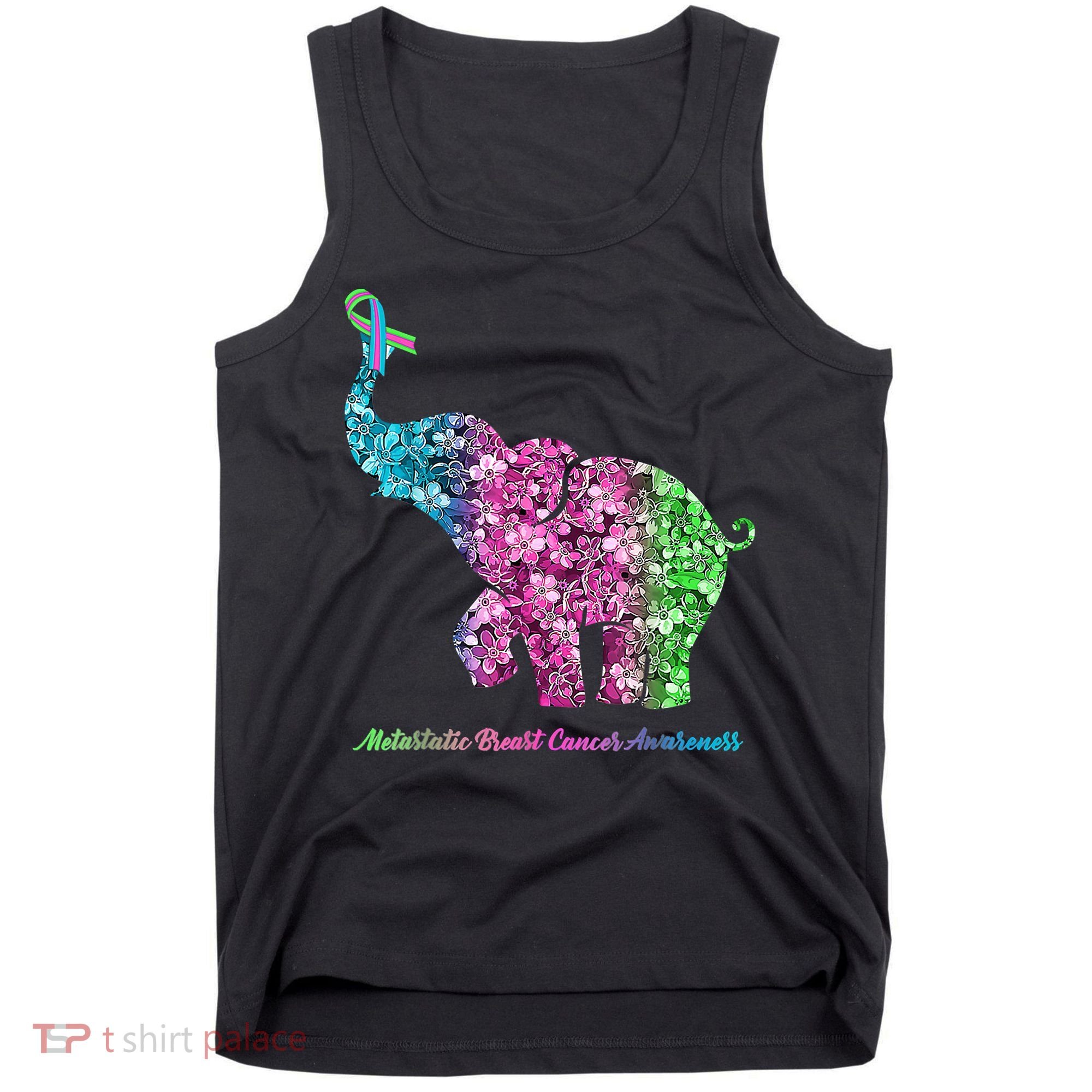 Elephant With Flower Metastatic Breast Cancer Awareness Tank Top