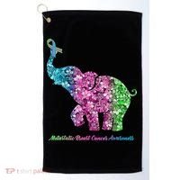 Elephant With Flower Metastatic Breast Cancer Awareness Golf Towel thumb 0