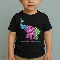 Elephant With Flower Metastatic Breast Cancer Awareness Toddler T-Shirt thumb 2