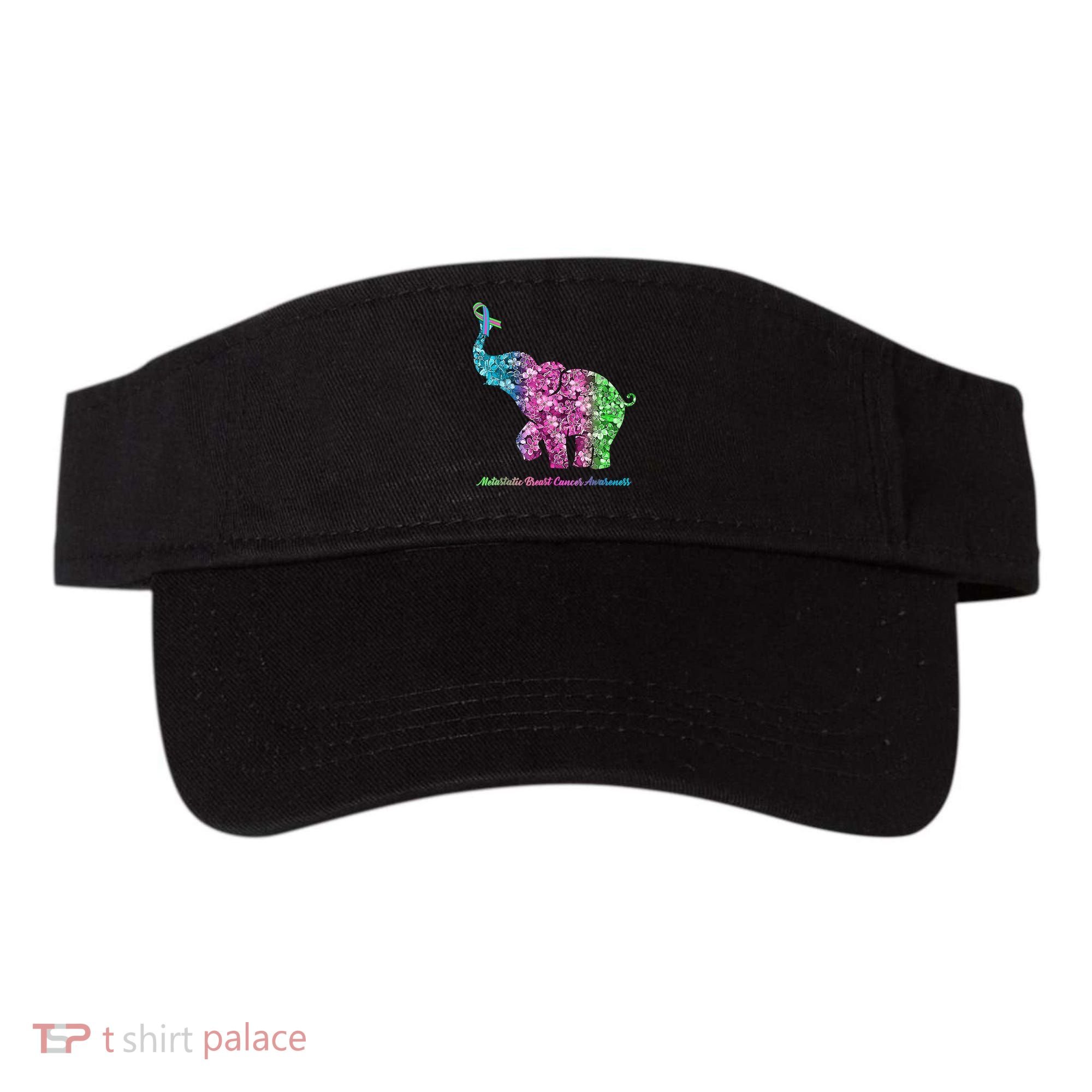 Elephant With Flower Metastatic Breast Cancer Awareness Visor