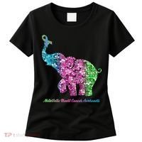Elephant With Flower Metastatic Breast Cancer Awareness Women's T-Shirt thumb 0