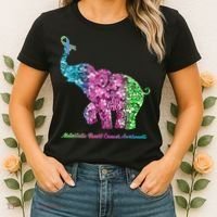 Elephant With Flower Metastatic Breast Cancer Awareness Women's T-Shirt thumb 2
