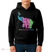 Elephant With Flower Metastatic Breast Cancer Awareness Kids Hoodie thumb 4