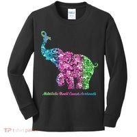 Elephant With Flower Metastatic Breast Cancer Awareness Kids Long Sleeve Shirt thumb 0