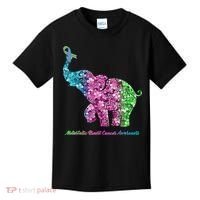 Elephant With Flower Metastatic Breast Cancer Awareness Kids T-Shirt thumb 0