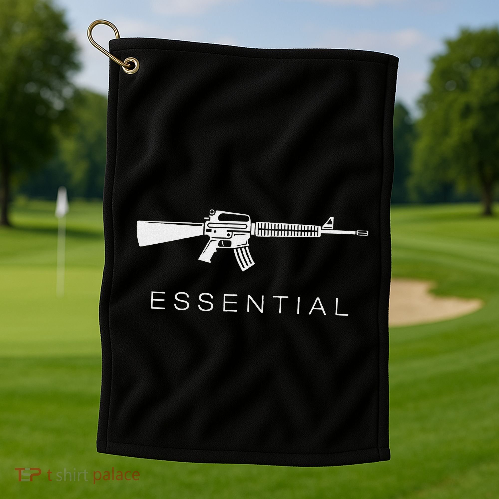 Essential Weapons Gun Ar 15 Assault Rifle Firearm Golf Towel