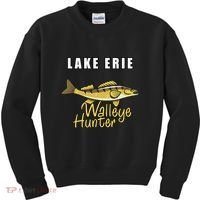 Erie Walleye Hunter Tournament Fishing Kids Sweatshirt thumb 0