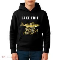 Erie Walleye Hunter Tournament Fishing Kids Hoodie thumb 4