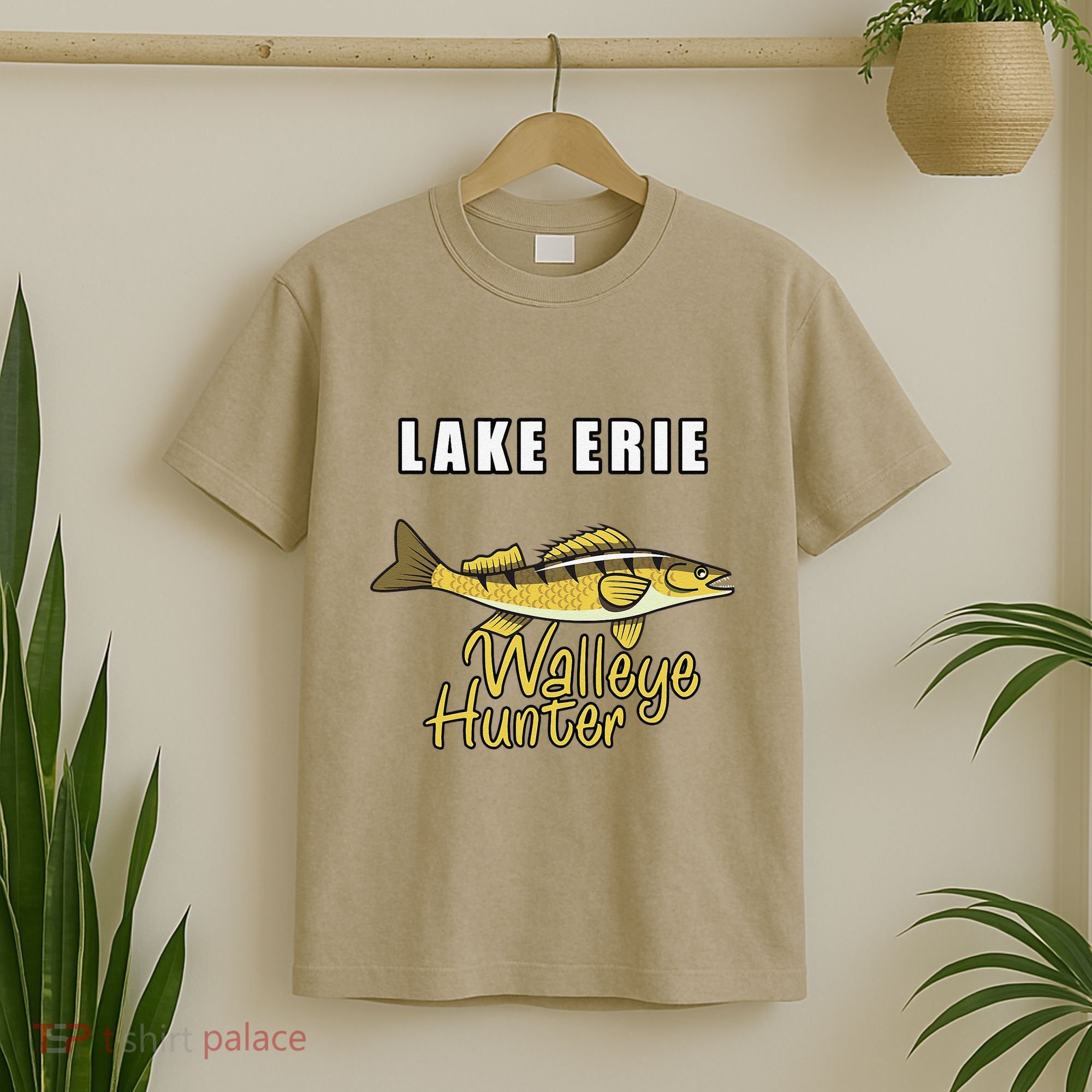 Erie Walleye Hunter Tournament Fishing T-Shirt
