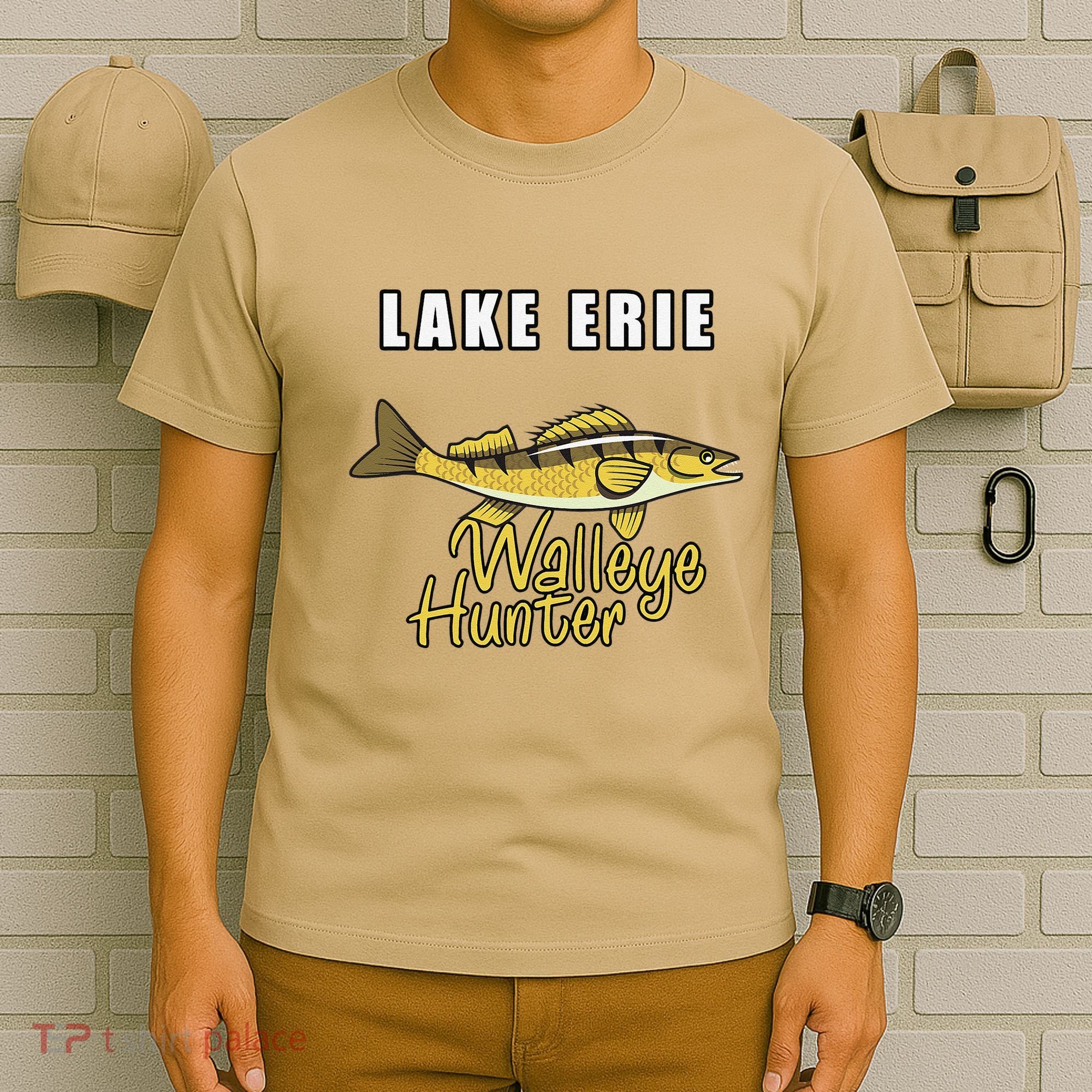Erie Walleye Hunter Tournament Fishing T-Shirt