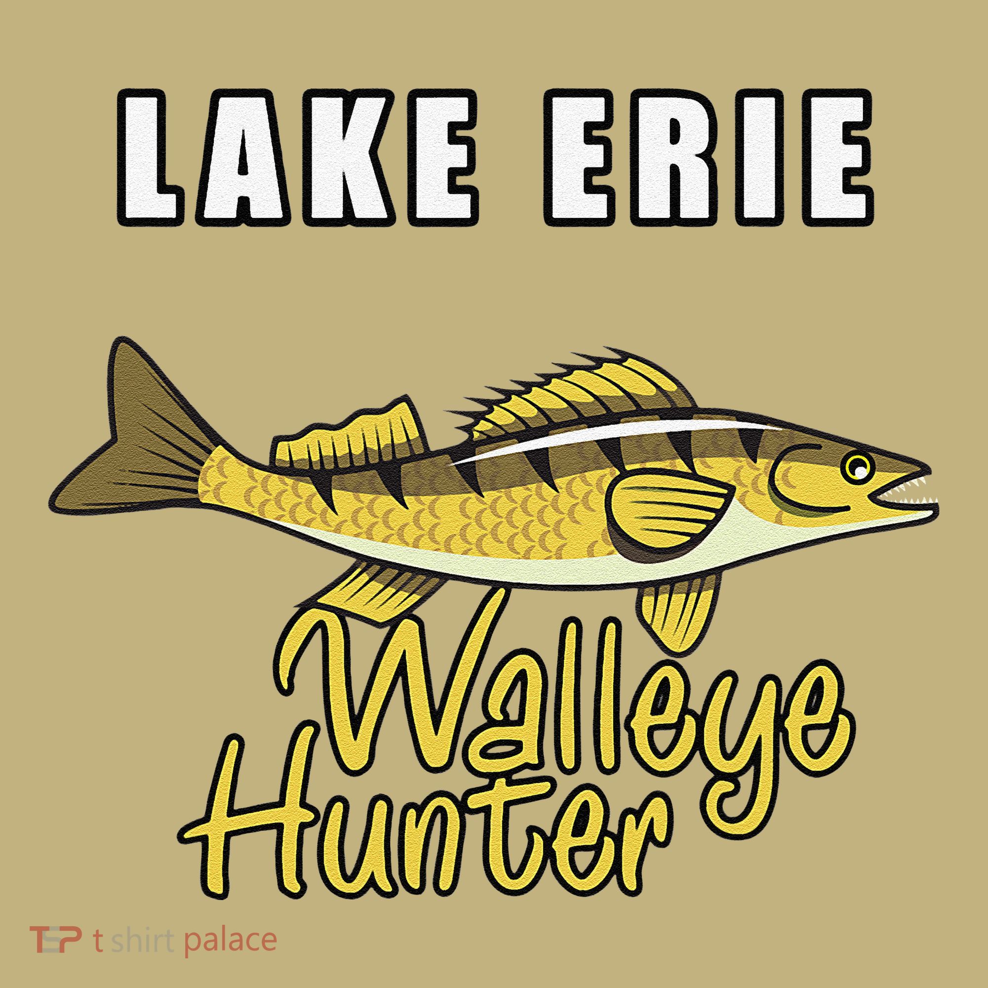 Erie Walleye Hunter Tournament Fishing T-Shirt