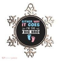 Either Way It Goes I'm The Big Bro Gender Reveal Brother Ornament thumb 0