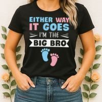 Either Way It Goes I'm The Big Bro Gender Reveal Brother Women's T-Shirt thumb 2