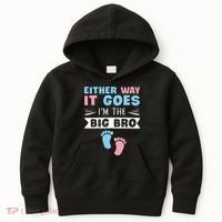 Either Way It Goes I'm The Big Bro Gender Reveal Brother Kids Hoodie thumb 0