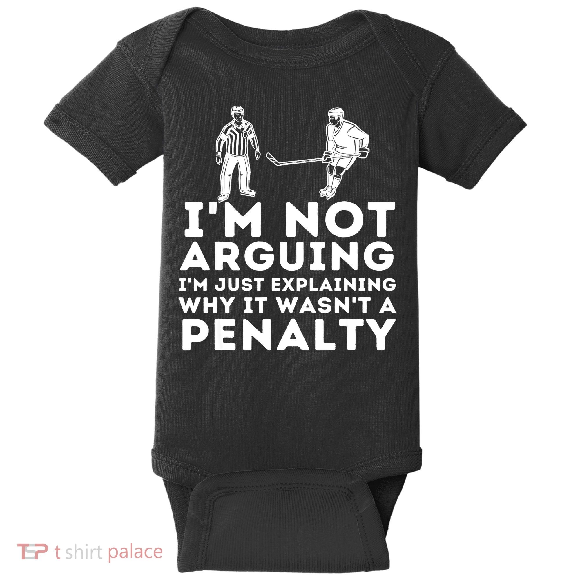 Explaining Why It Wasnt A Penalty Funny Ice Hockey Player Gift Baby Bodysuit