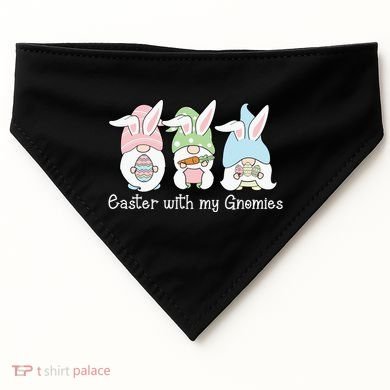 Easter With My Gnomies Cute Spring USA-Made Doggie Bandana