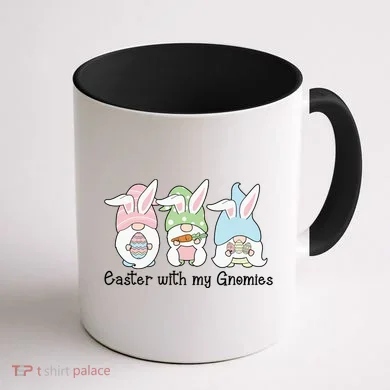 Easter With My Gnomies Cute Spring Coffee Mug back