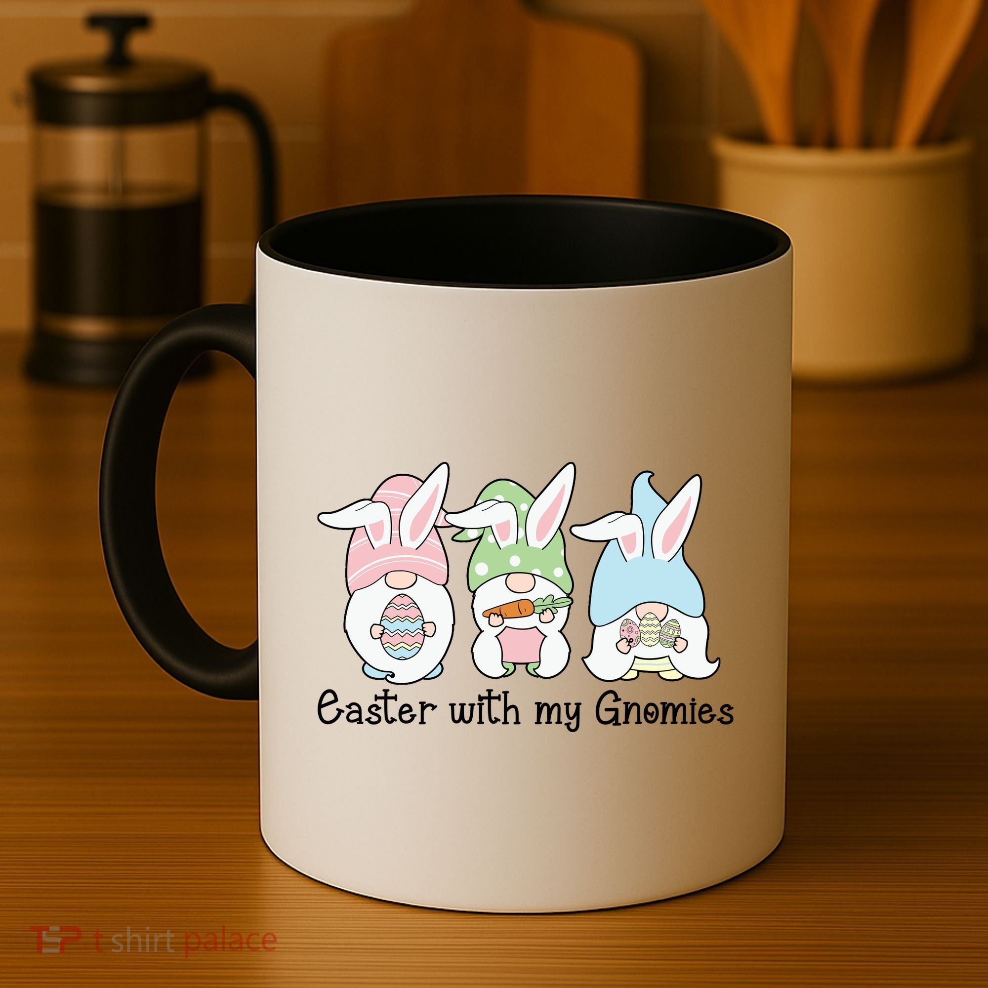 Easter With My Gnomies Cute Spring Coffee Mug