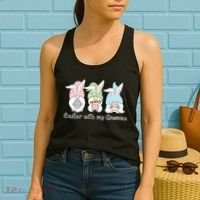 Easter With My Gnomies Cute Spring Women's Tank Top thumb 2